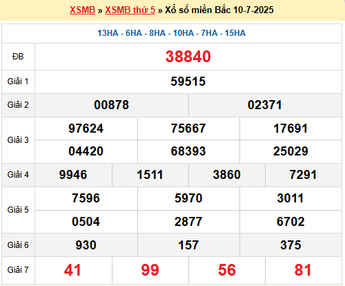 Soi cầu XSMB ngày 11-7-2025